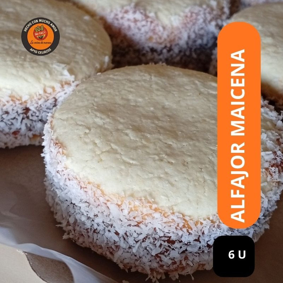 Alfajor de maicena por 6 unidades