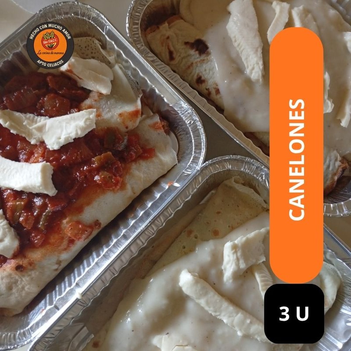 Canelones de carne con salsa roja